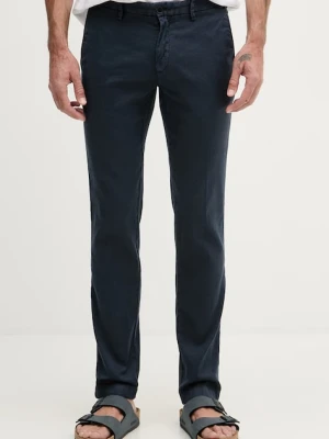 Karl Lagerfeld spodnie regular męskie z domieszką lnu