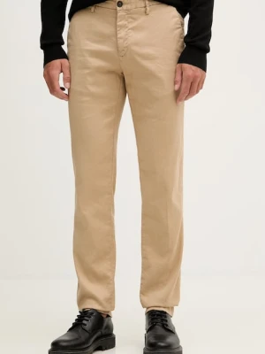 Karl Lagerfeld spodnie regularne męskie z domieszką lnu