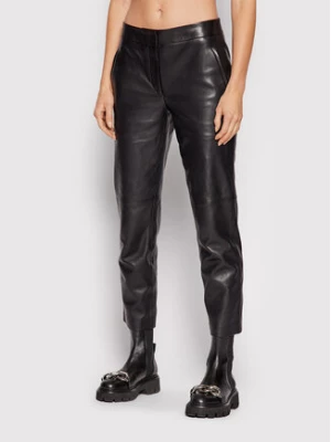 KARL LAGERFELD Spodnie skórzane 216W1901 Czarny Slim Fit