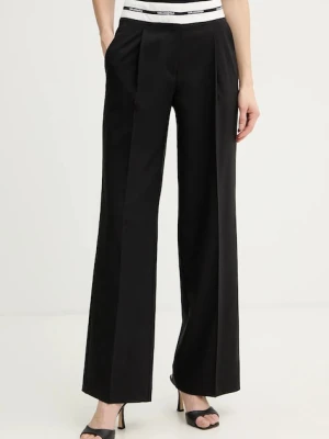 Karl Lagerfeld spodnie z dodatkiem wełny BW ESSENTIAL