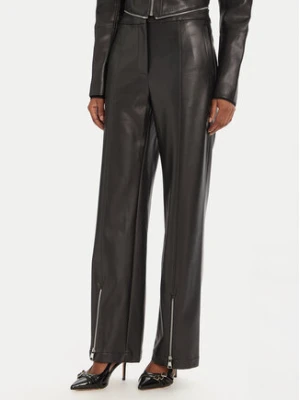 KARL LAGERFELD Spodnie z imitacji skóry A3W10091 Czarny Straight Fit