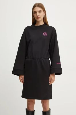 Karl Lagerfeld sukienka bawełniana kolor czarny mini oversize 246W1311