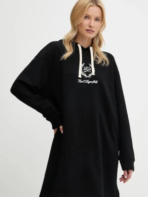 Karl Lagerfeld sukienka bawełniana kolor czarny mini oversize A3W44010