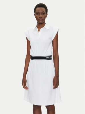 KARL LAGERFELD Sukienka codzienna A2W13038 Biały Regular Fit