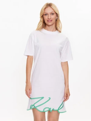 KARL LAGERFELD Sukienka codzienna Signature 231W1357 Biały Relaxed Fit