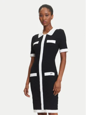 KARL LAGERFELD Sukienka dzianinowa A3W13036 Czarny Slim Fit