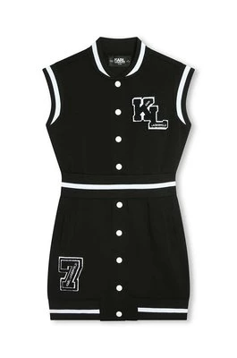 Karl Lagerfeld sukienka dziecięca kolor czarny mini prosta