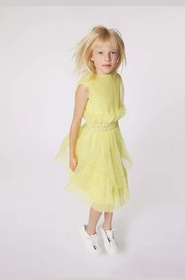 Karl Lagerfeld sukienka dziecięca kolor żółty mini prosta