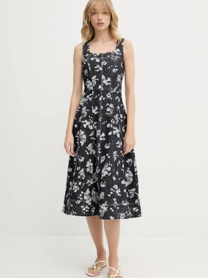 Karl Lagerfeld sukienka jeansowa kolor granatowy midi rozkloszowana A3W13004