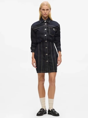 Karl Lagerfeld sukienka jeansowa kolor granatowy mini prosta A4W13019