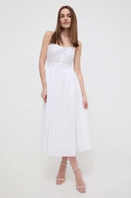 Karl Lagerfeld sukienka kolor biały midi rozkloszowana