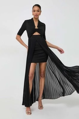 Karl Lagerfeld sukienka kolor czarny maxi rozkloszowana