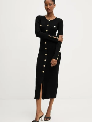 Karl Lagerfeld sukienka kolor czarny midi dopasowana A3W13038