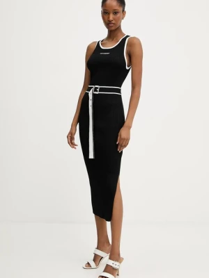Karl Lagerfeld sukienka kolor czarny midi dopasowana A3W13039