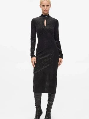 Karl Lagerfeld sukienka kolor czarny midi dopasowana A4W13016