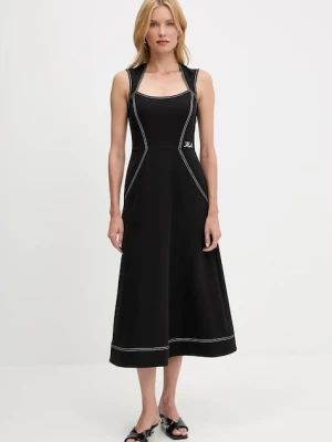 Karl Lagerfeld sukienka kolor czarny midi prosta A3W13032