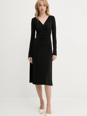 Karl Lagerfeld sukienka kolor czarny midi prosta A3W13042