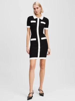 Karl Lagerfeld sukienka kolor czarny mini dopasowana A3W13036
