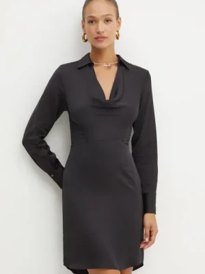 Karl Lagerfeld sukienka kolor czarny mini rozkloszowana 246W1300