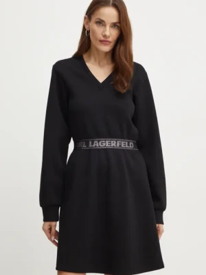Karl Lagerfeld sukienka kolor czarny mini rozkloszowana 246W1312