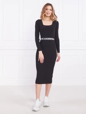 Karl Lagerfeld Sukienka logo-print ribbed