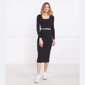 Karl Lagerfeld Sukienka logo-print ribbed
