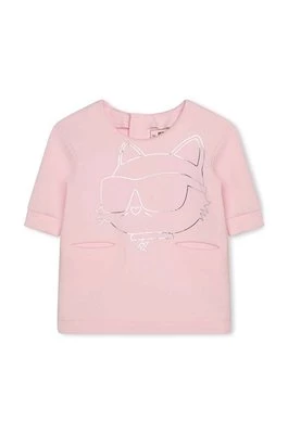 Karl Lagerfeld sukienka niemowlęca kolor różowy mini prosta