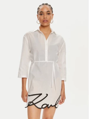 KARL LAGERFELD Sukienka plażowa 240W2205 Biały Regular Fit