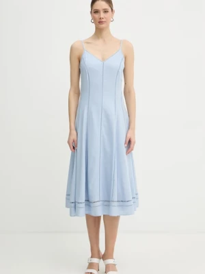 Karl Lagerfeld sukienka z dodatkiem lnu