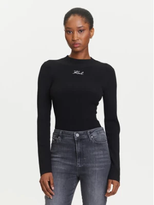 KARL LAGERFELD Sweter A3W18025 Czarny Slim Fit