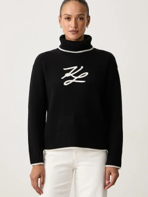 Karl Lagerfeld sweter damski z wełną czarny