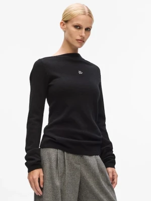 Karl Lagerfeld sweter kaszmirowy damskie kolor czarny lekki A4W18042