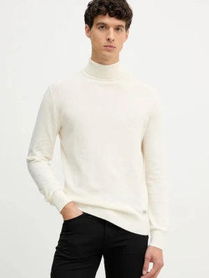 Karl Lagerfeld sweter męski kolor beżowy lekki z golferm 554309.655037