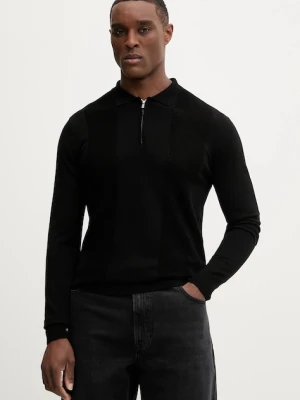 Karl Lagerfeld sweter męski kolor czarny lekki 561302.655011