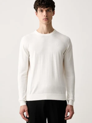 Karl Lagerfeld sweter męski z bawełną beżowy