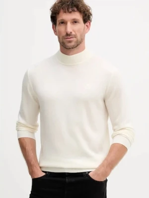 Karl Lagerfeld sweter wełniany męski kolor beżowy lekki 553399.655002