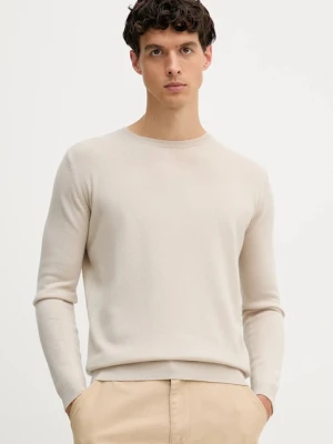 Karl Lagerfeld sweter wełniany męski kolor beżowy lekki 554399.655000