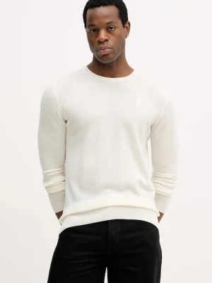 Karl Lagerfeld sweter wełniany męski kolor beżowy lekki 554399.655000