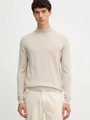 Karl Lagerfeld sweter wełniany męski kolor beżowy lekki 554399.655002