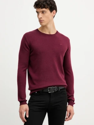 Karl Lagerfeld sweter wełniany męski kolor bordowy lekki 554399.655000