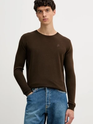 Karl Lagerfeld sweter wełniany męski kolor brązowy lekki 554399.655000