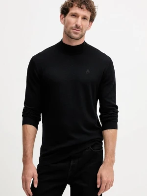 Karl Lagerfeld sweter wełniany męski kolor czarny lekki 553399.655002