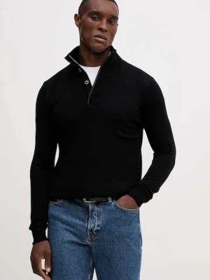 Karl Lagerfeld sweter wełniany męski kolor czarny lekki 554399.655005