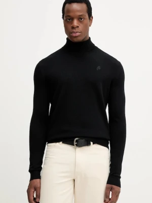 Karl Lagerfeld sweter wełniany męski kolor czarny lekki z golferm 554399.655058