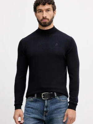 Karl Lagerfeld sweter wełniany męski kolor granatowy lekki 554399.655002
