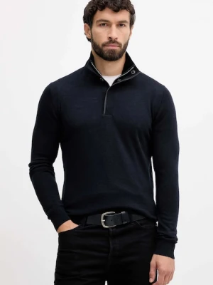 Karl Lagerfeld sweter wełniany męski kolor granatowy lekki 554399.655005