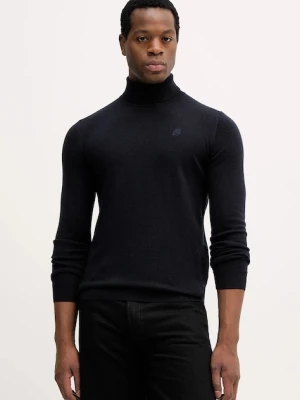 Karl Lagerfeld sweter wełniany męski kolor granatowy lekki z golferm 554399.655058