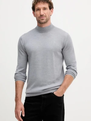 Karl Lagerfeld sweter wełniany męski kolor szary lekki 553399.655002