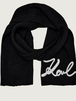 Karl Lagerfeld Szal K/signature | z dodatkiem wełny