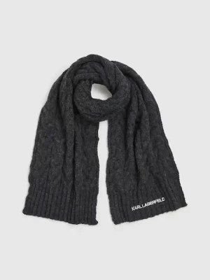 Karl Lagerfeld szalik z domieszką wełny K/ESSENTIAL